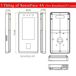 Standalone Access Control SenseFace 4A Kkuon mat may cham cong van tay the tu mat khau
