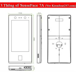 Standalone Access Control SenseFace 7 Kkuon mat may cham cong van tay the tu mat khau